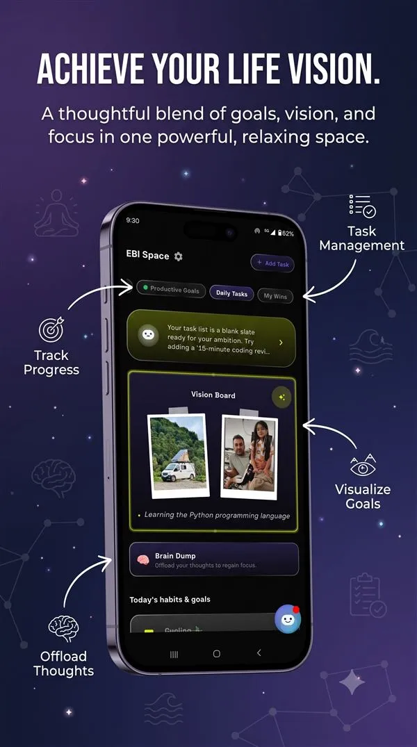 EBI Space App - Digital Vision Board and Goals